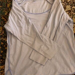 Striped Blue and White Women's Pajama Top
